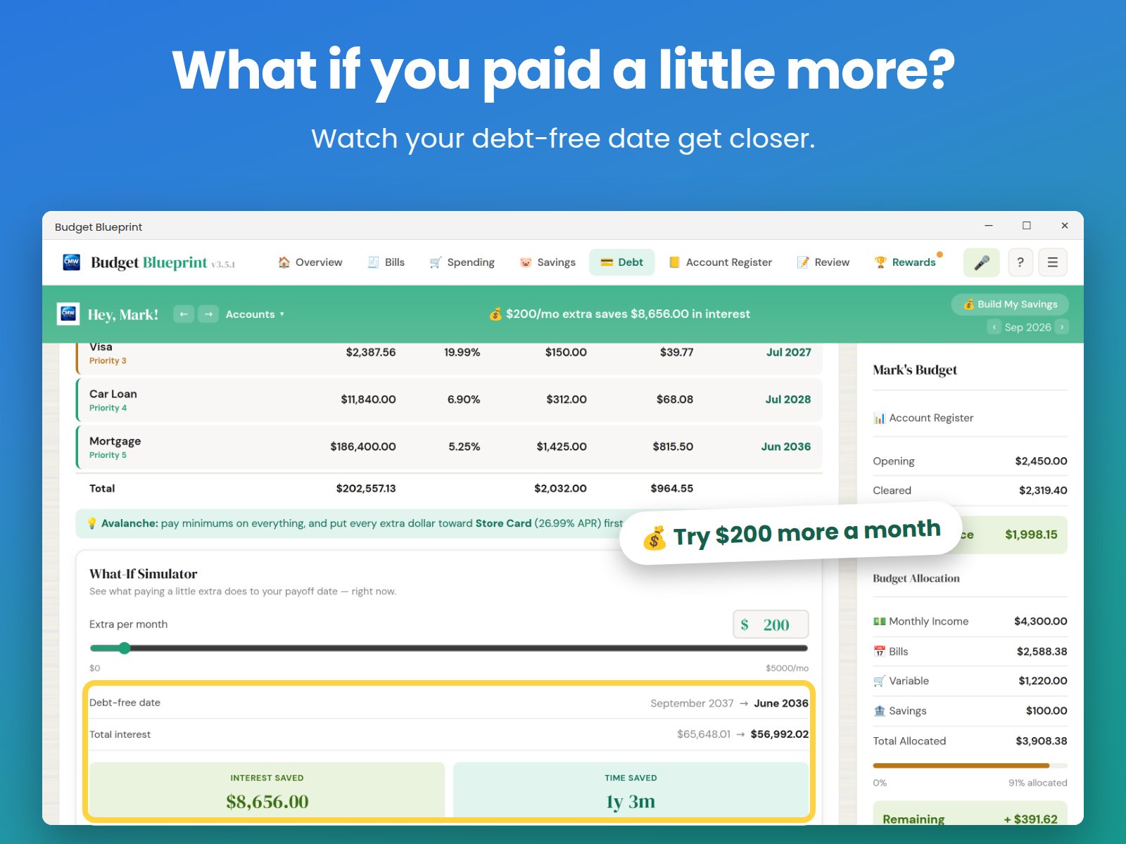 What if you paid a little more? — the What-If Simulator